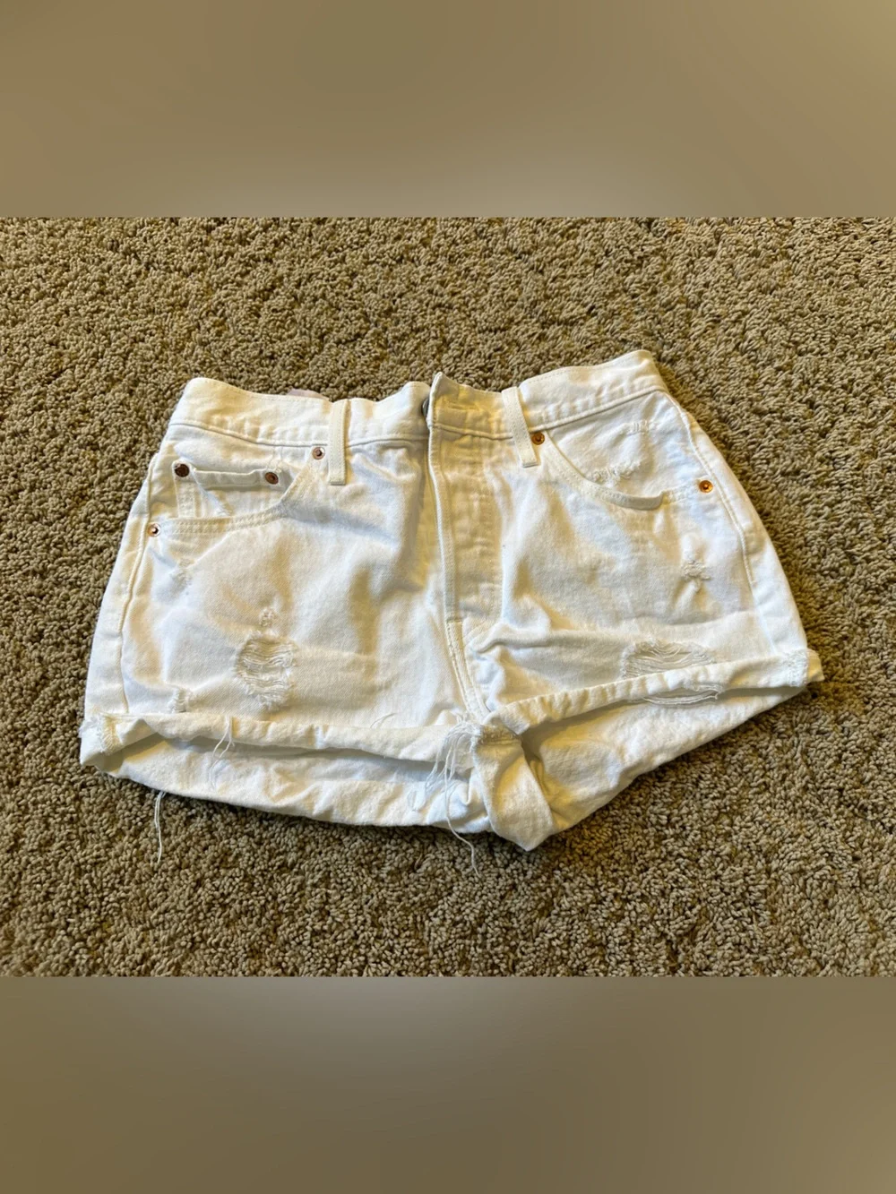 Levi's White Denim Jean Shorts